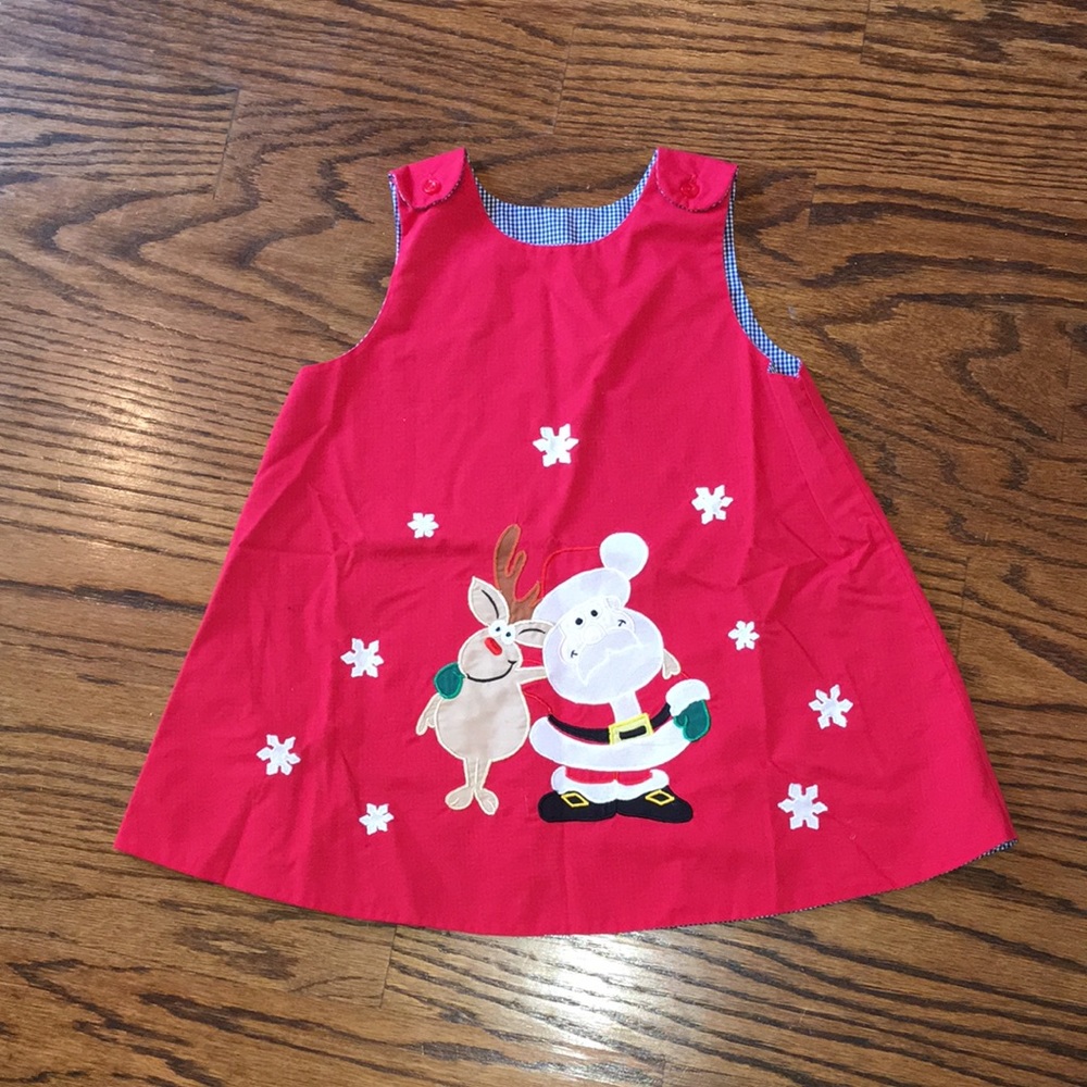 Reversible EUC red Christmas dress 3T
